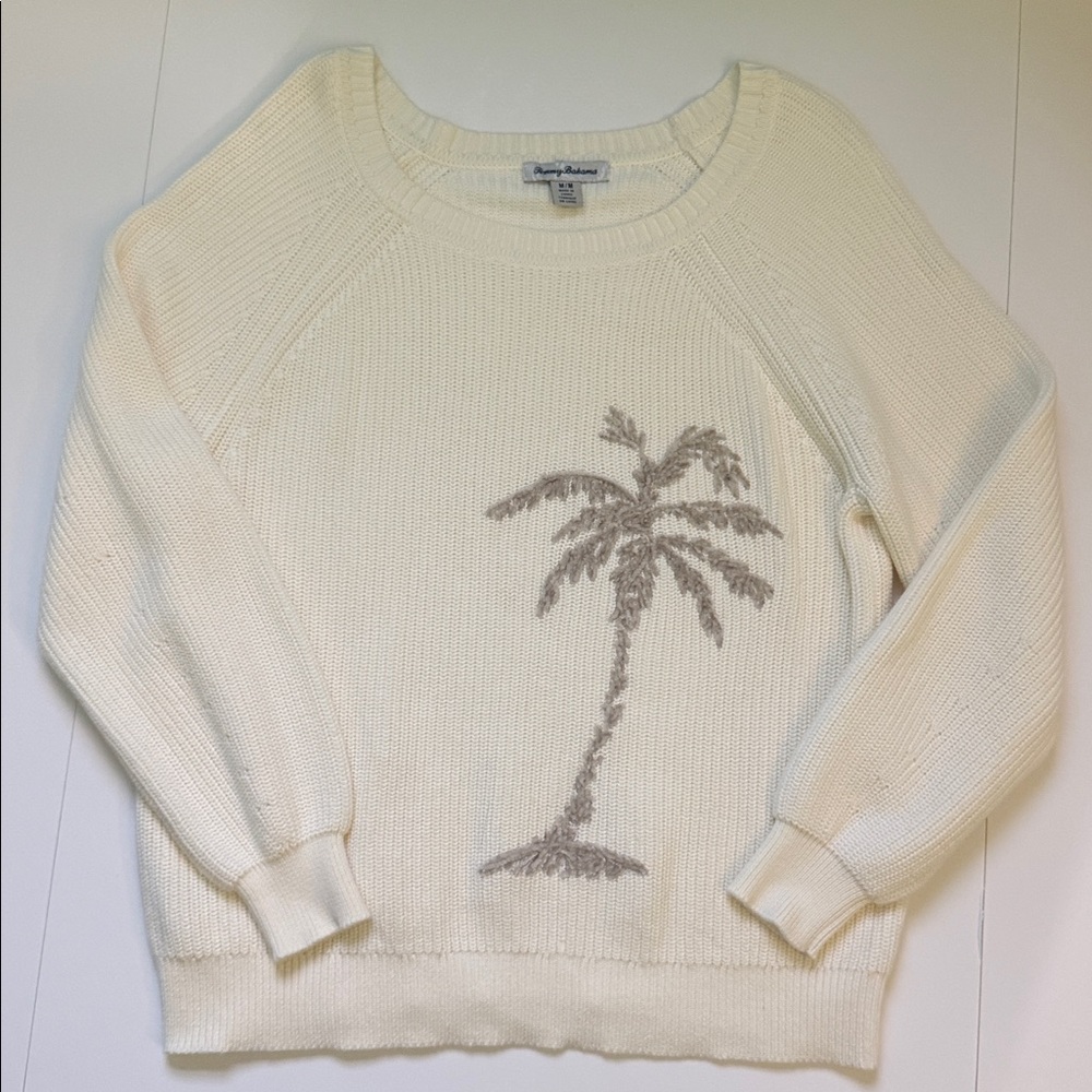 Tommy Bahama Women’s Off-White Sweater with Palm Design, M - Picture 1 of 8